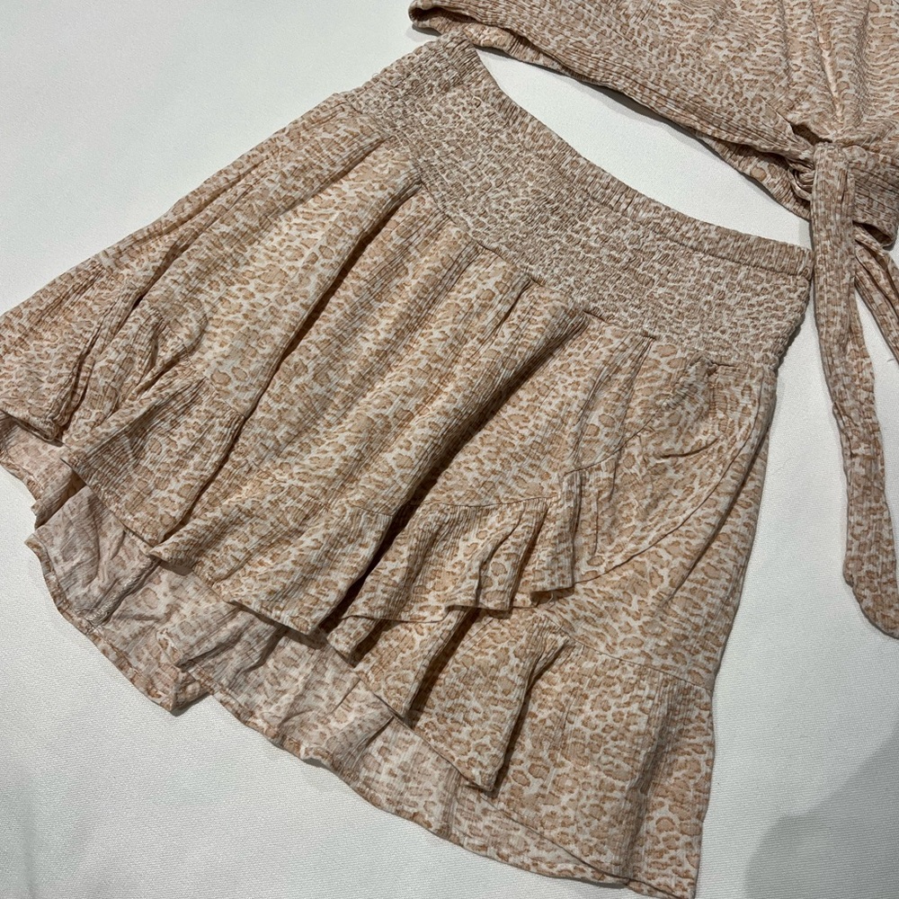 cheetah pink skirt set